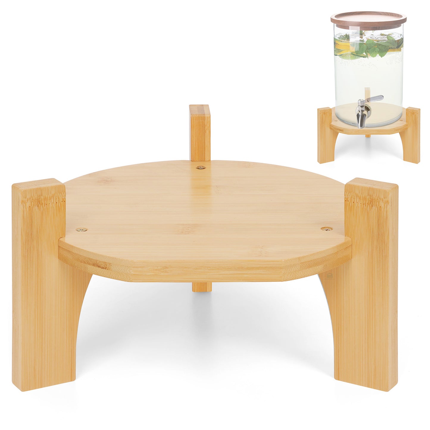 ABOUT SPACE Bamboo Stand - Juice Dispenser Stand Detachable Holds Upto 8 L (23 cm L x 22 cm B x 14 cm H)