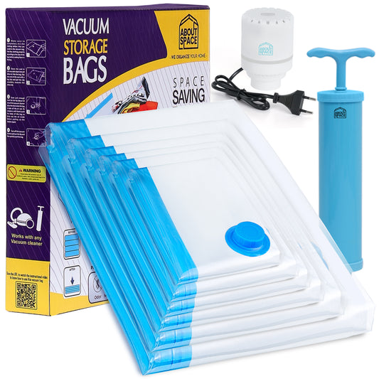 ABOUT SPACE Vacuum Bags for Clothes(6 Pcs) Reusable plastic Vacuum Storage Bags