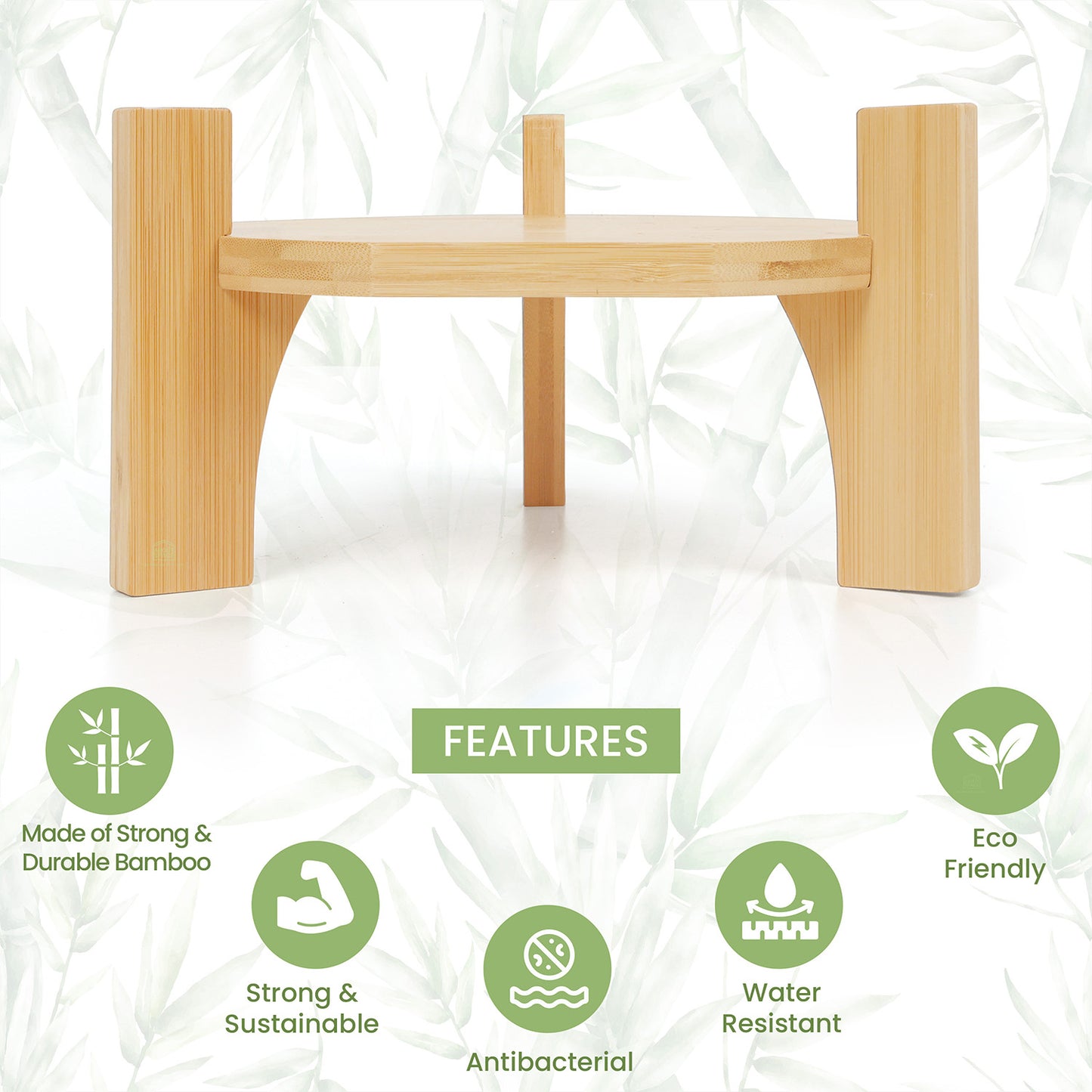 ABOUT SPACE Bamboo Stand - Juice Dispenser Stand Detachable Holds Upto 8 L (23 cm L x 22 cm B x 14 cm H)