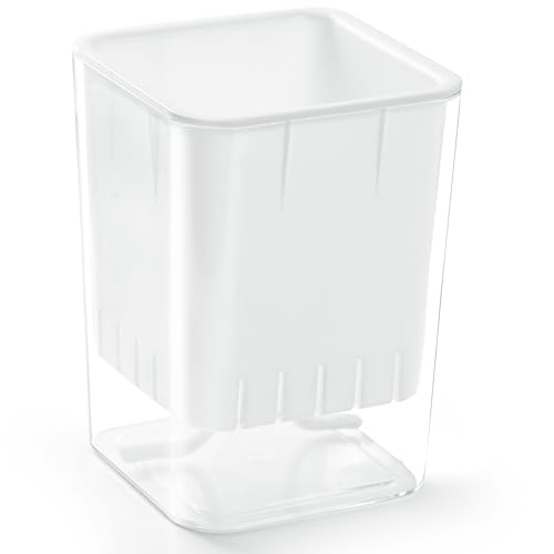 ABOUT SPACE Peg Board Self Watering Pot (White - L 10 x B 10 x H 14 cm) - Large