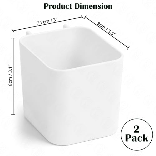 ABOUT SPACE Peg Board Container 2 Pcs (White - L 7.7 x B 9 x H 8 cm)