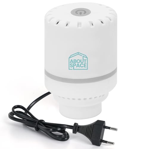 ABOUT SPACE Electric Vacuum Pump for Vacuum Bags - Lightweight Travel VaccinePump for Packing Ziplock Vaccine Sealer Bags, 240 V - Portable Air Pump for Space Saver Compression Bags - White