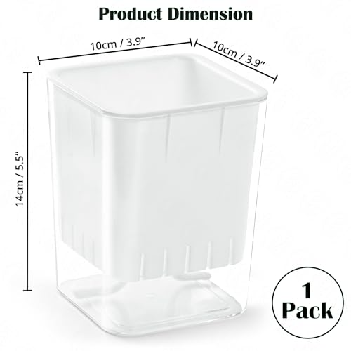 ABOUT SPACE Peg Board Self Watering Pot (White - L 10 x B 10 x H 14 cm) - Large