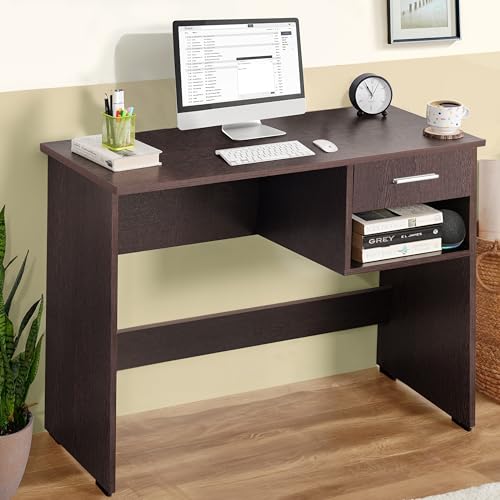 ABOUT SPACE Study Table with Drawer & Bottom Storage (Flower Wenge -L 90 x B 40 x H 75cm)