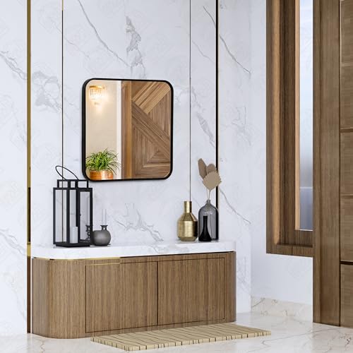 ABOUT SPACE 4mm Heavy Glass HD Mirror 24 Inch Shatter Proof and Explosion Film Proof Square Mirror