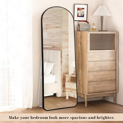 ABOUT SPACE 5 Feet Arch Shape Full-Length Mirror with Stand (Black Frame)