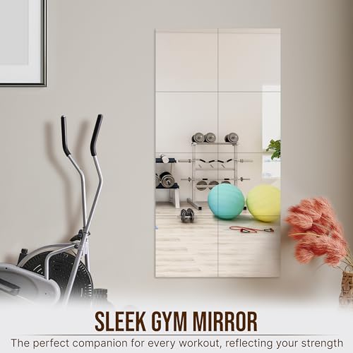 ABOUT SPACE 6 Pcs Self-Adhesive Acrylic Wall Mirror Frameless Flexible (30x30cm)