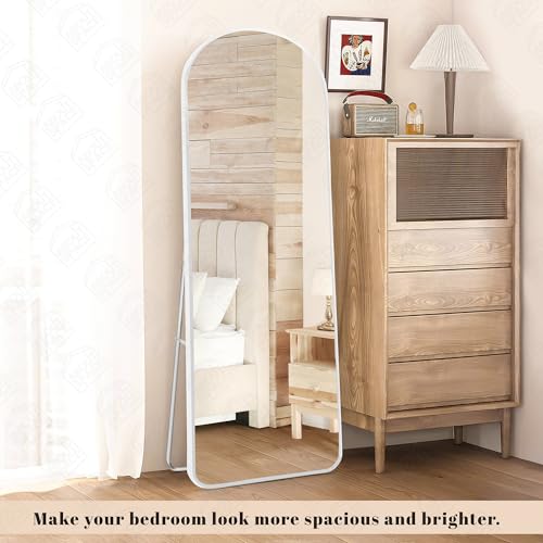 ABOUT SPACE 5 Feet Arch Shape Full-Length Mirror with Stand (White Frame)