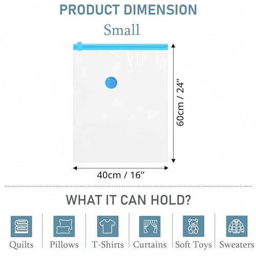 ABOUT SPACE 4 Small Vacuum Bags for Travel with Hand Pump