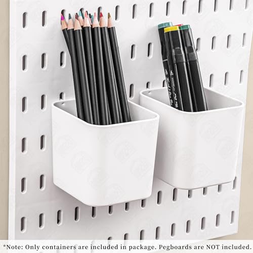 ABOUT SPACE Peg Board Container 2 Pcs (White - L 7.7 x B 9 x H 8 cm)
