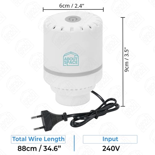 ABOUT SPACE Electric Vacuum Pump for Vacuum Bags - Lightweight Travel VaccinePump for Packing Ziplock Vaccine Sealer Bags, 240 V - Portable Air Pump for Space Saver Compression Bags - White