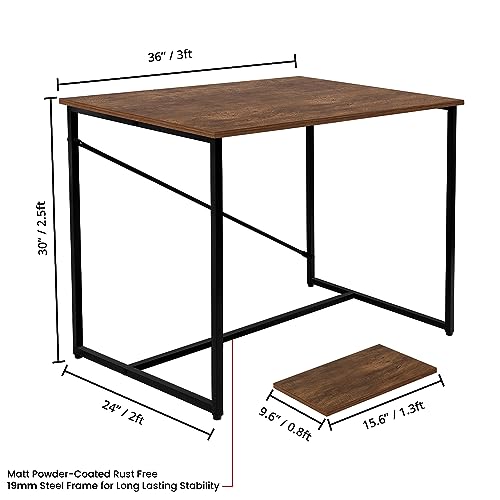 ABOUT SPACE Computer Table with CPU Stand - (Brown - L 92 x B 61 x H 76 cm)