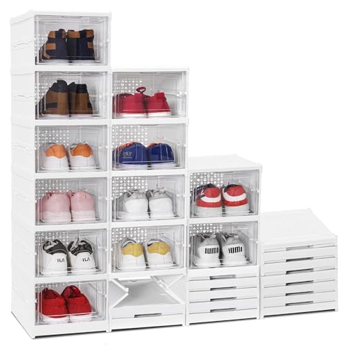 ABOUT SPACE Sneaker Box- Tier Shoe Rack Collapsible Shoe