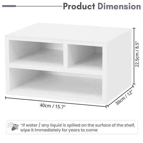 ABOUT SPACE DIY Desk Organizer - 2- Way Usage - Wood Desktop Storage Organizer Engineered Wood Printer Stand for Desk, Desktop Organizer for Home Office (L 40 x B 30 x H 22.5 cm)