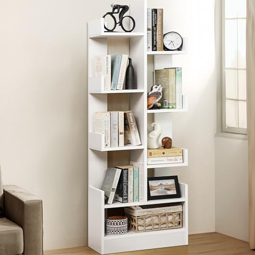 ABOUT SPACE Open Book Shelf Book Storage Display Rack - Engineered Wood Multipurpose Book Storage Display Organizer Rack with Solid Finish Showcase Stand (L 47 x W 21 x H 141 cm)