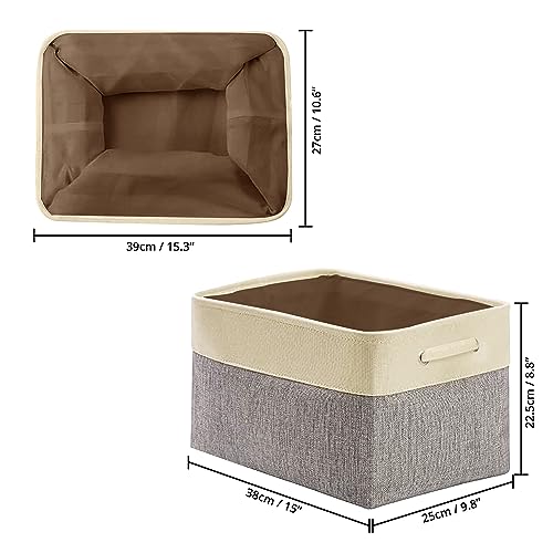 ABOUT SPACE Cupboard Organizer for Clothes - 3 Pack Wardrobe Storage Bins-(L 39 x B 27 x H 22.5 cm,Grey)