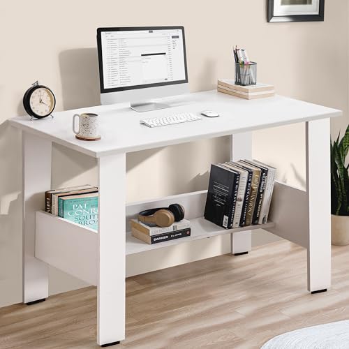 ABOUT SPACE Study Table | Multipurpose Office Desk with Storage (L90 x B50 x H78.5 cm - White)