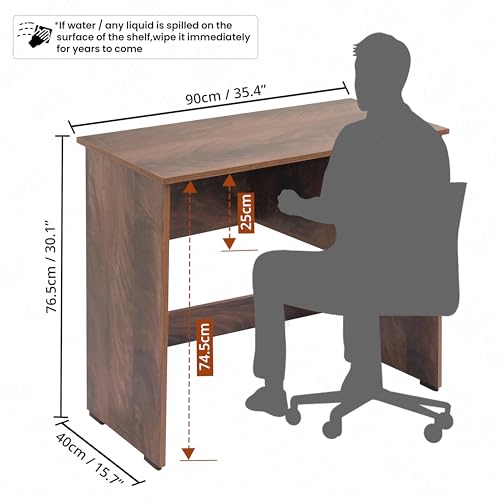 ABOUT SPACE Study Table with Drawer & Bottom Storage (Walnut -L 90 x B 40 x H 75cm)