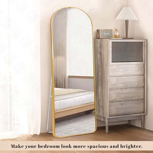 ABOUT SPACE 5 Feet Arch Shape Full-Length Mirror with Stand (Golden Frame)