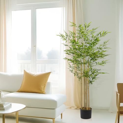 ABOUT SPACE 5 ft Artificial Bamboo Tree Plant Decor with Pot & 1088 Leaves