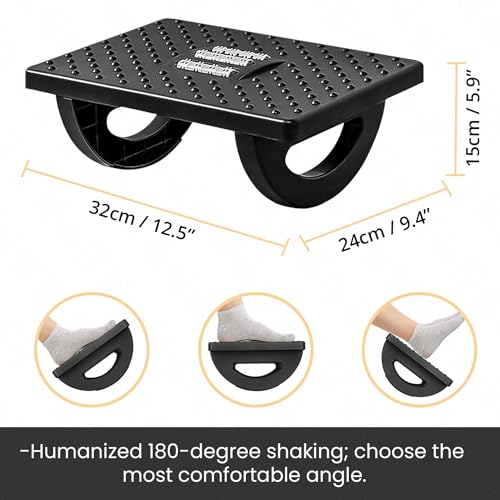 ABOUT SPACE Rocking Footrest - Acupressure Underdesk Foot Step Stool with Ergonomic Design & Massage Rollers-Anti Slip Base