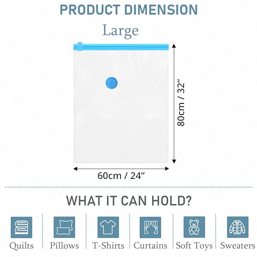 ABOUT SPACE 5 Large Vacuum Bags for Travel with Electric Pump and Hand Pump