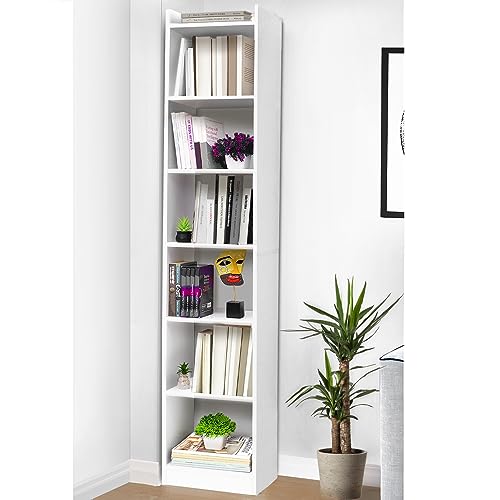 ABOUT SPACE 6Tier Book Shelf for Home Library 6ft White Bookshelves L aboutspace.in