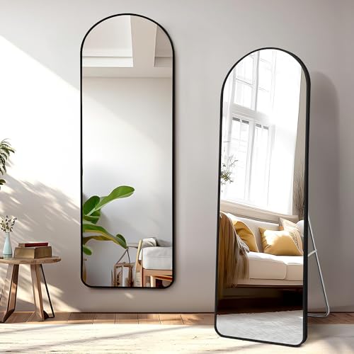 ABOUT SPACE 5 Feet Arch Shape Full-Length Mirror with Stand (Black Frame)