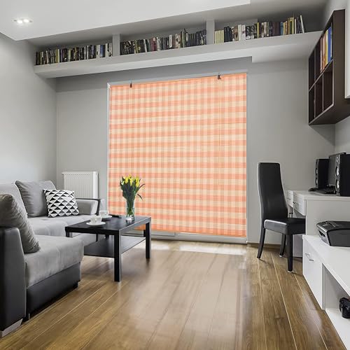 ABOUT SPACE Bamboo Curtains 1 pc - (Pink & Beige,W 5 ft x H 6 ft)