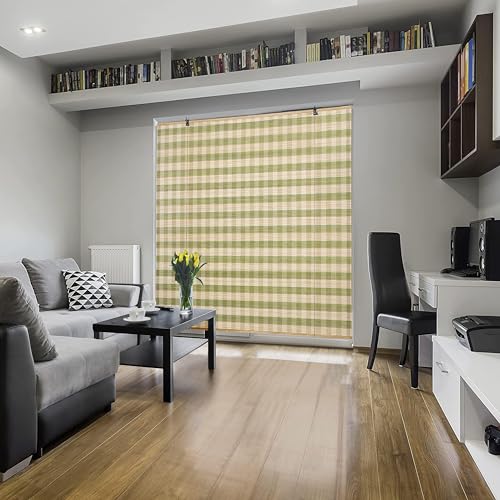 ABOUT SPACE Bamboo Curtains 1 Pc - (Green & Beige,W 5 ft x H 6 ft)