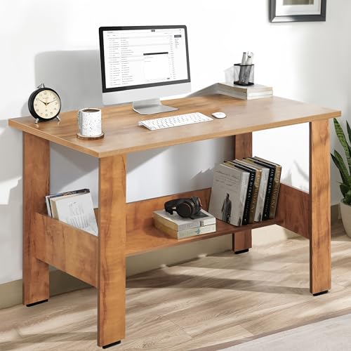 ABOUT SPACE Wooden Study Table | Study Table for Students with Storage Multipurpose Desk L 3 X B 1.6 X 2.5 Ft - Light Brown