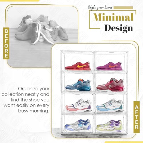 ABOUT SPACE Shoe Boxes - Transparent 6 Pcs Acrylic Sneaker Box Crates (L 36 x B 27 x H 23cm)