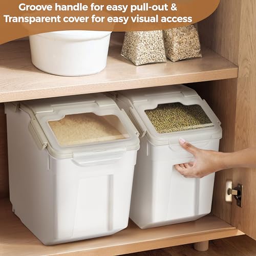 ABOUT SPACE 15-Kg Rice Container 2 Pcs Airtight Rice Storage Container with Measuring Cup & Rice Shovel