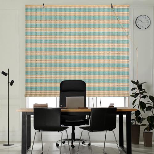 ABOUT SPACE Bamboo Curtains 1 Pc - (Blue & Beige,W 5 ft x H 6 ft)