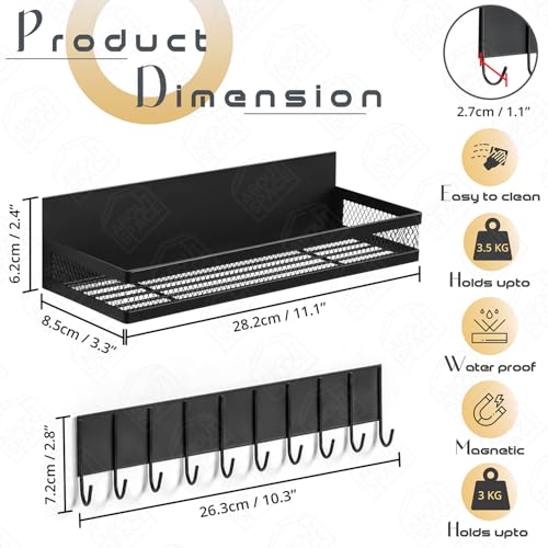 ABOUT SPACE Fridge Magnet - Kitchen Organizer - Floating Organizer for Fridge, Washing Machine, Microwave Oven - Powder Coated Metal Magnet Storage for Fridge