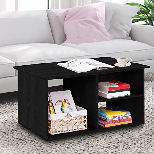 ABOUT SPACE Coffee Table with Storage (Black Mahogany - L 90 x B 40 x H 42 cm)