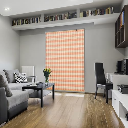 ABOUT SPACE Bamboo Curtains 1 Pc - (Pink & Beige,W 4 ft x H 6 ft)