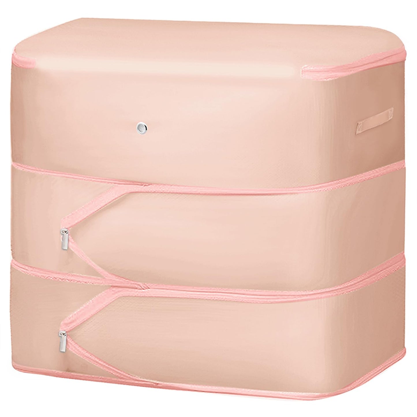 ABOUT SPACE Ultra Space Saving Self Compression Organizer - 141 L Vacuum Storage Bags - Packing Vaccine Bags for Clothes with 2 Layer Zipper Airtight Reusable - (Pink - XL - L 54 x B 42 x H 62 cm)