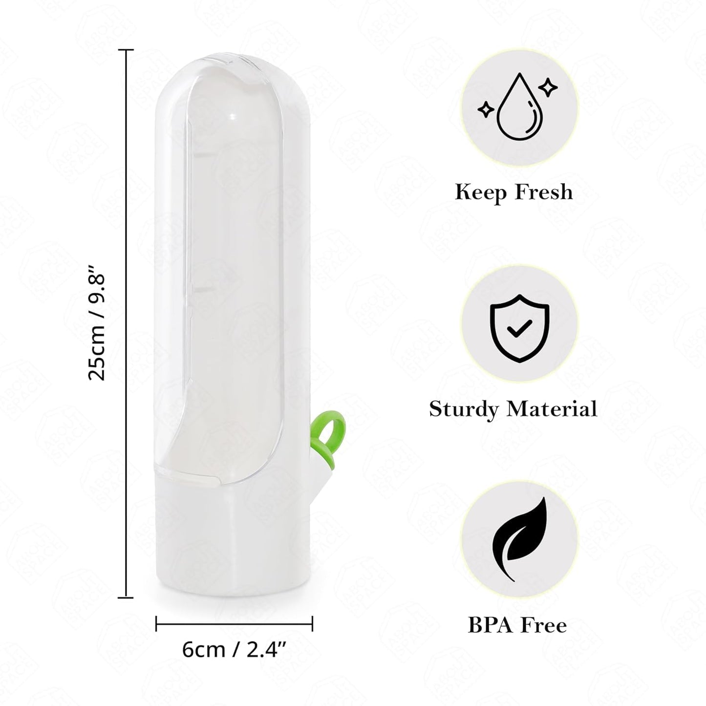 ABOUT SPACE Herb Saver Pod, Fresh Herb Keeper for Refrigerator, Mint Basil Coriander Container for Fridge Transparent Storage Pods, Container Saver for Refrigerator (B6 x H25 cm) Plastic