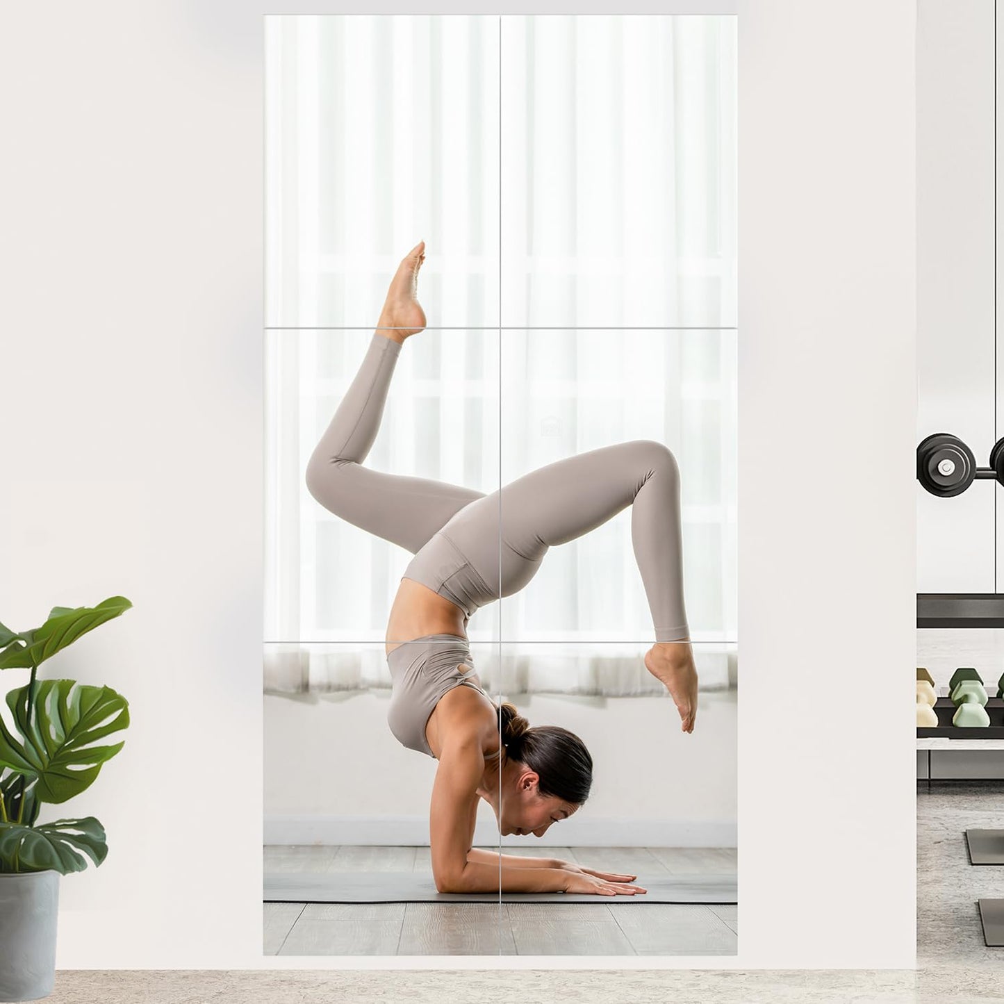 ABOUT SPACE 8 Pcs Full Length Glass Mirror for Wall 18 x 12 Inch Acrylic Wall Mirror with Double Tape Frameless Flexible Entryway Washbasin Bedroom Home Gym Bathroom Vanity Mirror (45 x 30cm)