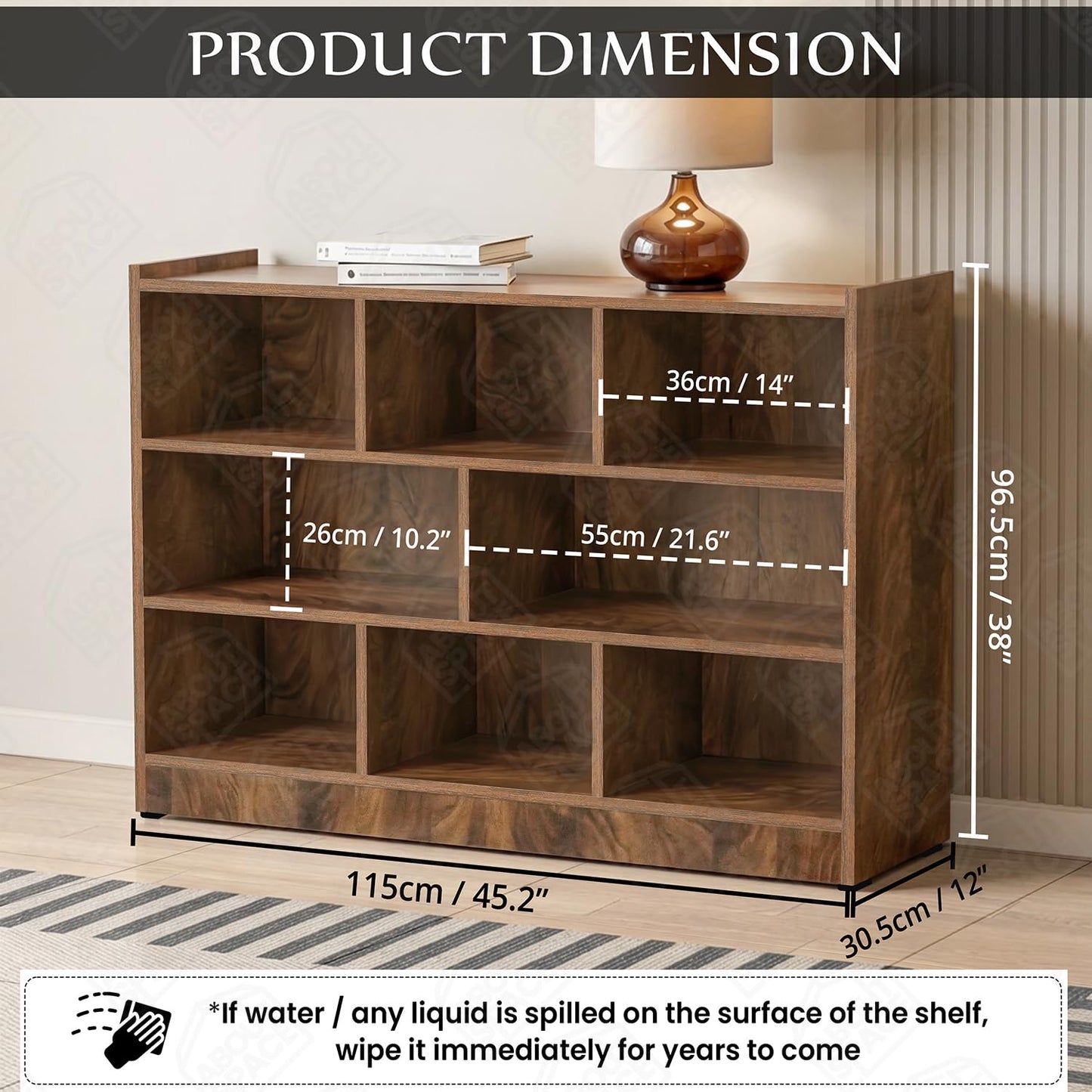 ABOUT SPACE Book Shelf - Engineered Wood DIY Book Rack with Bushes Multipurpose Book Stand for Home Library Open Storage for Bedroom, Living Room Sap Walnut