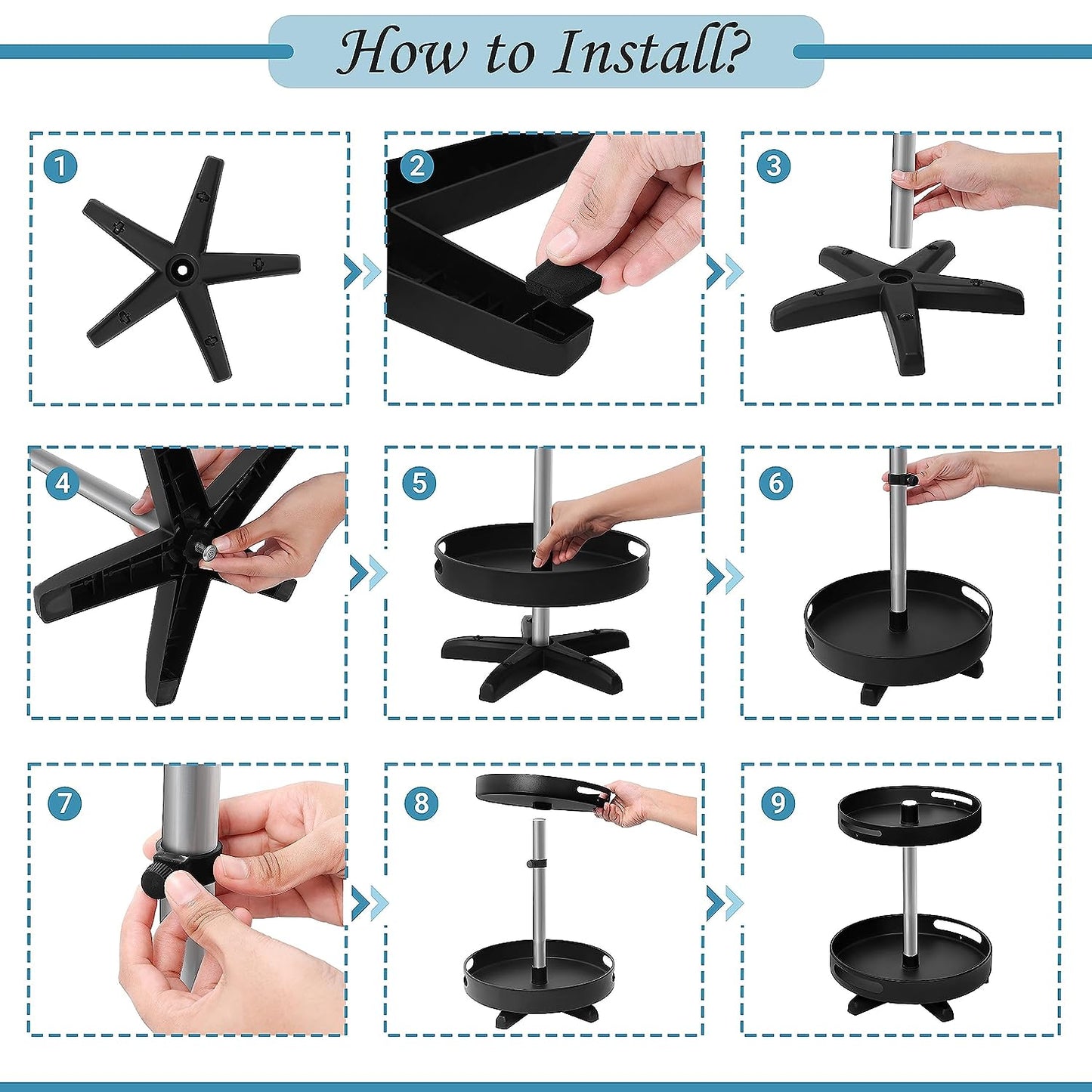 ABOUT SPACE 2 Tier 360° Tabletop Rotating Kitchen Tray Organizer (L 30 x B 25 x H 36 cm)