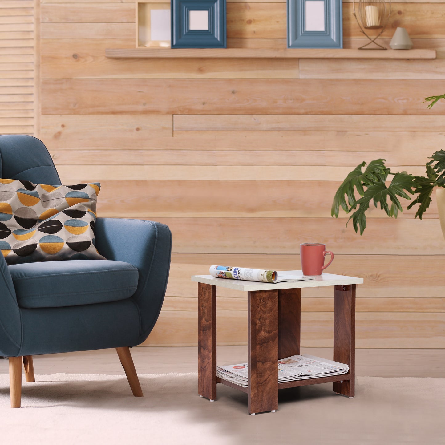 ABOUT SPACE Wooden Side Table (L 47 x B 40 x H 42 cm)