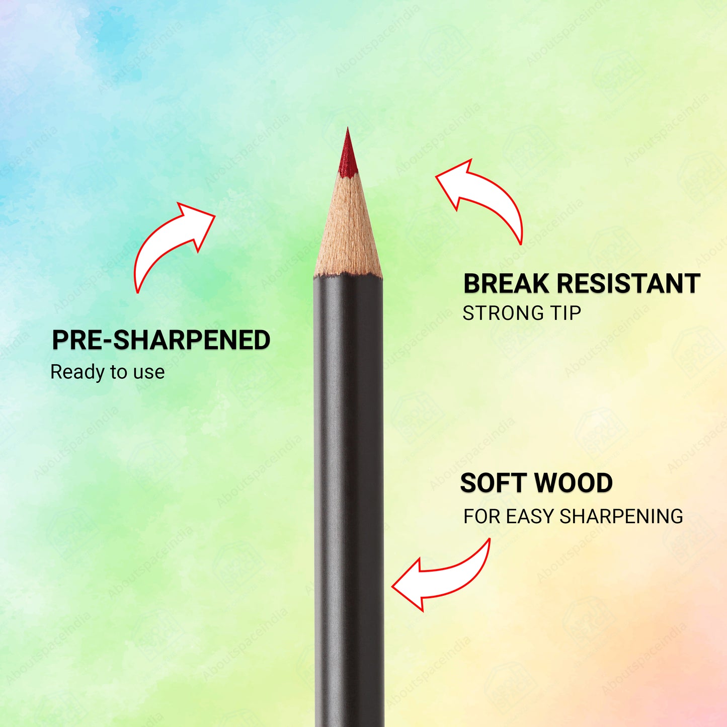 ABOUT SPACE Colour Pencils Kit (75 Pcs) - Drawing Color Pencils with Shading HB Pencil, Vinyl Eraser, Sharpener & Storage Box for Book Colouring,Blending,Sketching