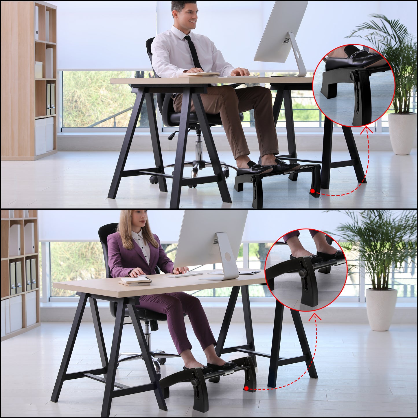 Under-Table Acupressure Foot Rest