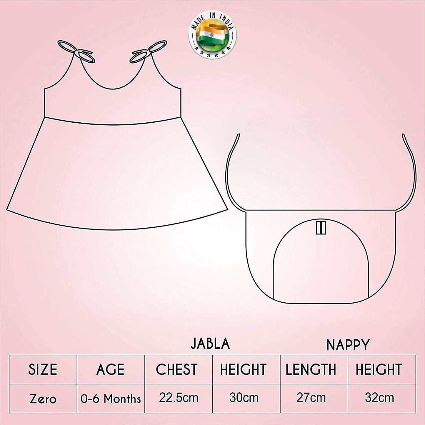 ABOUT SPACE New Born Baby Clothes - New Born Baby Cotton Frocks with Nappies for Baby Girls