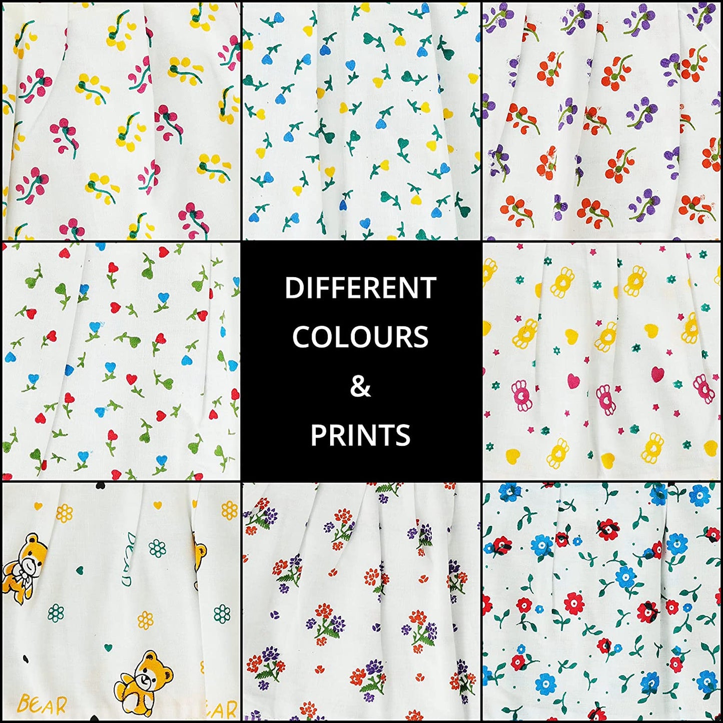 ABOUT SPACE New Born Baby Clothes - New Born Baby Cotton Frocks with Nappies for Baby Girls