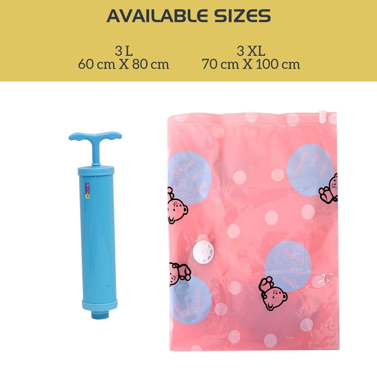 ABOUT SPACE Vacuum Bags for Clothes(6 Pc)Reusable Storage Bags