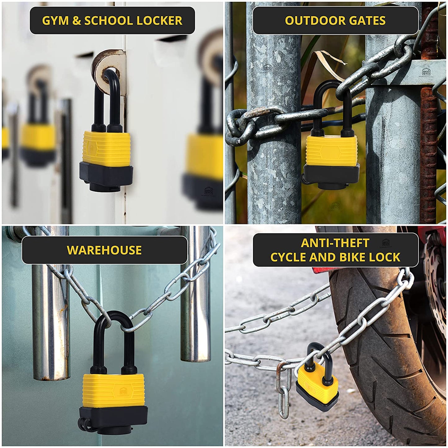 ABOUT SPACE Plastic Pad Lock - 185g Security Padlock with Dustproof & Waterproof