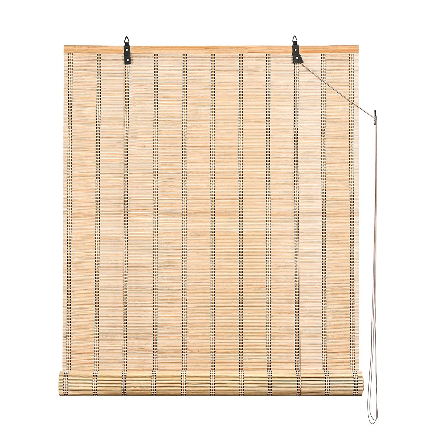 ABOUT SPACE 2 Pcs Bamboo Curtains - W 3 ft x H 6 ft - Rope Mechanism Roll Up Down Bamboo Shade for Sunlight, Dust Protection Window Chick Blinds for Balcony, Restaurant, Dhaba, Hotel, Resort